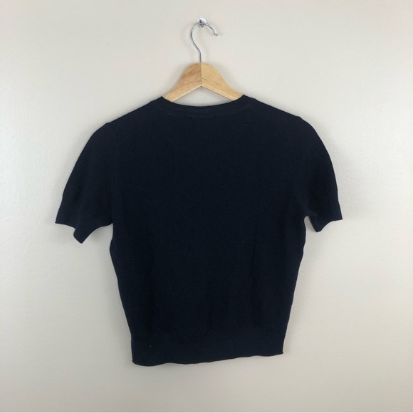 Tory Burch Dark Navy 100% Merino wool short sleeve sweater size xs - Picture 6 of 10